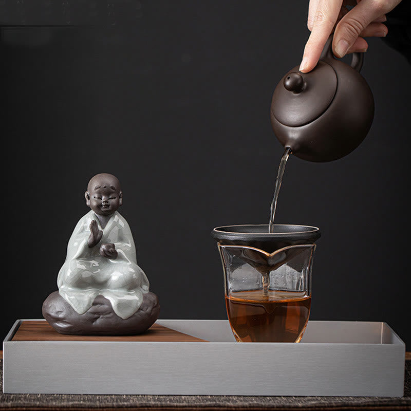 Little Zen Monk Hat Strainer Ceramic Tea Accessories Figurine Home Decoration - Image 8