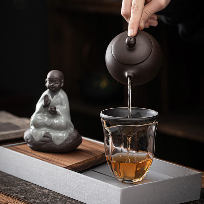 Little Zen Monk Hat Strainer Ceramic Tea Accessories Figurine Home Decoration - Image 9