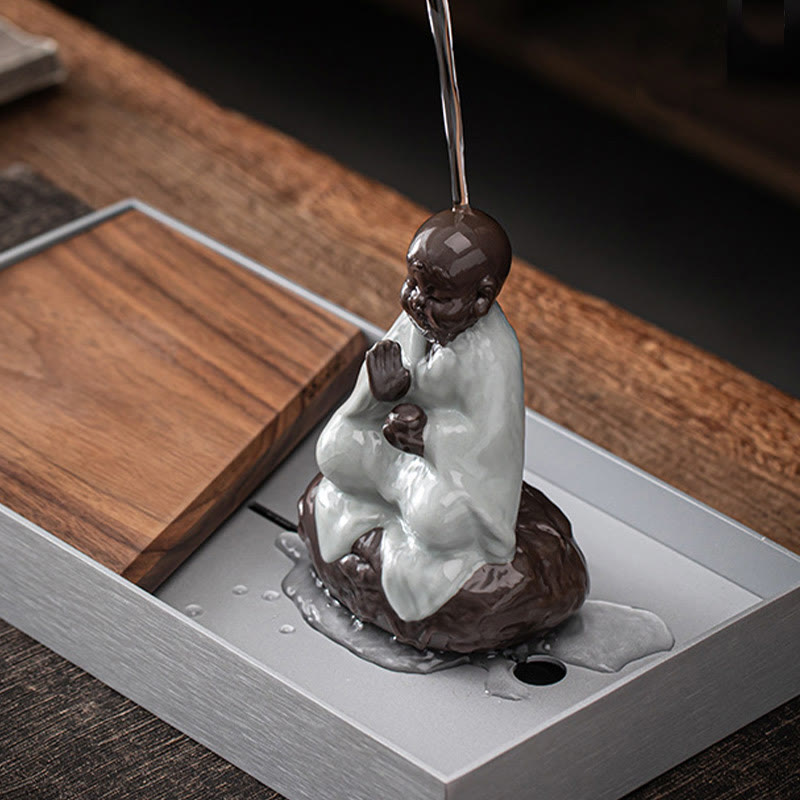 Little Zen Monk Hat Strainer Ceramic Tea Accessories Figurine Home Decoration - Image 10