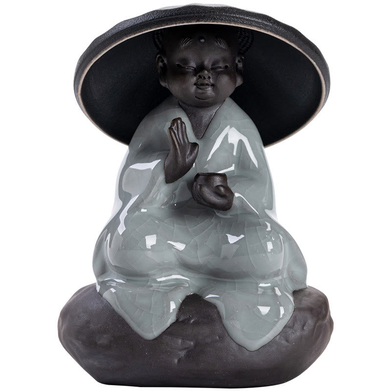 Little Zen Monk Hat Strainer Ceramic Tea Accessories Figurine Home Decoration - Image 24