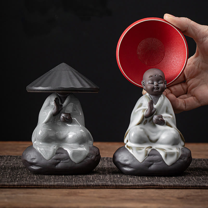 Little Zen Monk Hat Strainer Ceramic Tea Accessories Figurine Home Decoration - Image 14