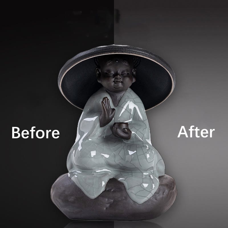 Little Zen Monk Hat Strainer Ceramic Tea Accessories Figurine Home Decoration - Image 17