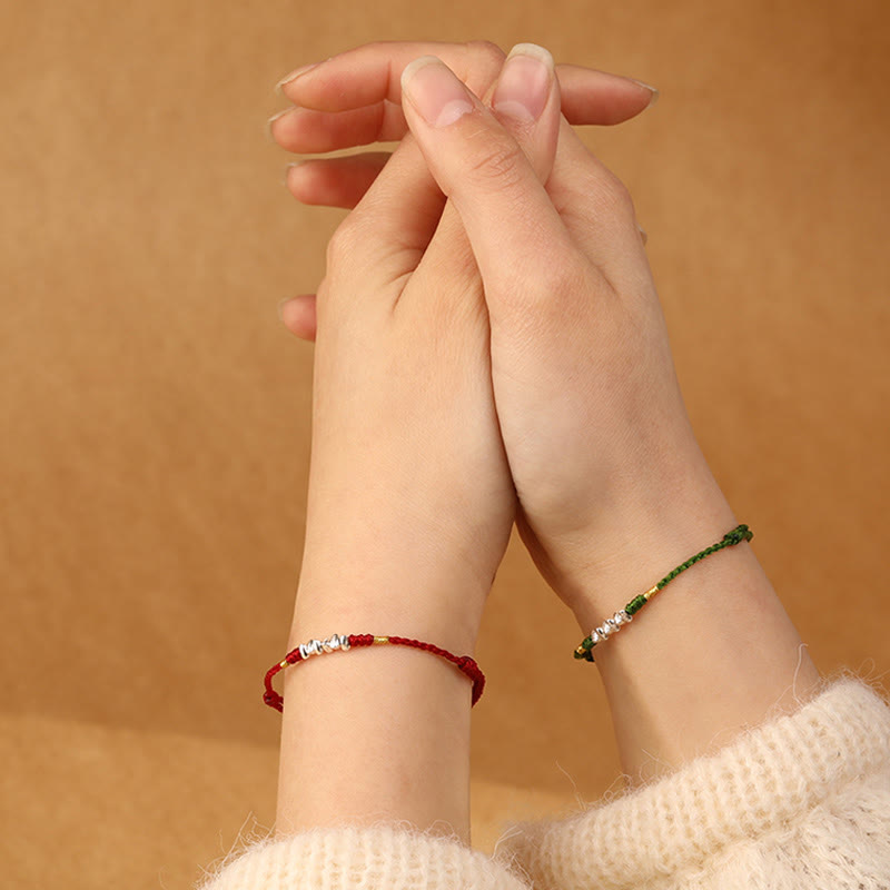 925 Sterling Silver String Protection Luck Ultra-Thin Braided Bracelet Anklet - Image 16