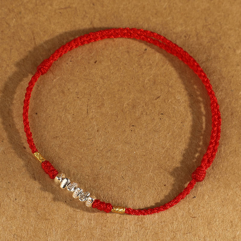 925 Sterling Silver String Protection Luck Ultra-Thin Braided Bracelet Anklet - Image 13