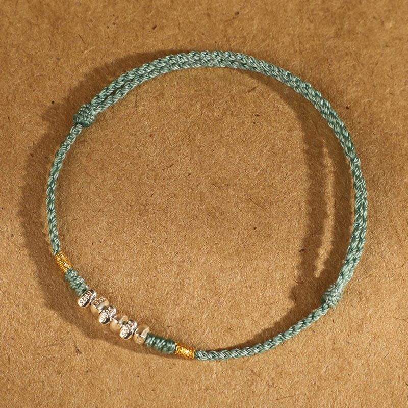 925 Sterling Silver String Protection Luck Ultra-Thin Braided Bracelet Anklet - Image 14