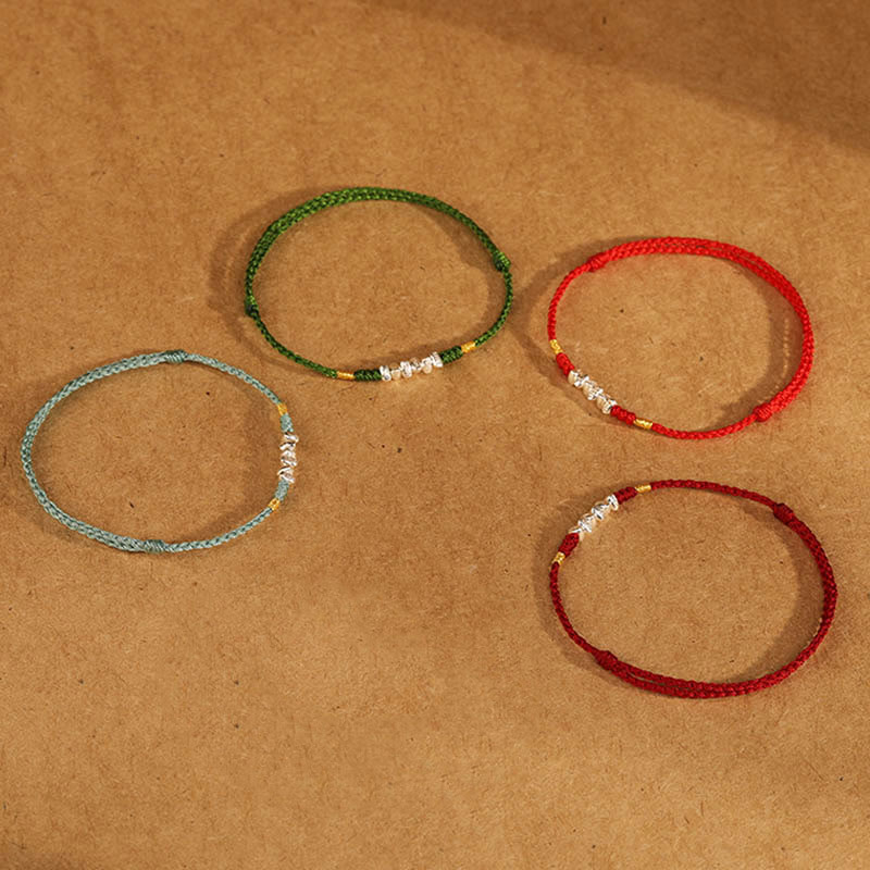 925 Sterling Silver String Protection Luck Ultra-Thin Braided Bracelet Anklet - Image 18