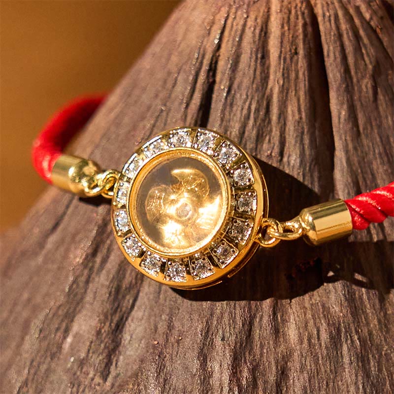 Copper Brass Feng Sheng Shui Qi Rotatable Windmill Red String Faith Braided Bracelet - Image 4