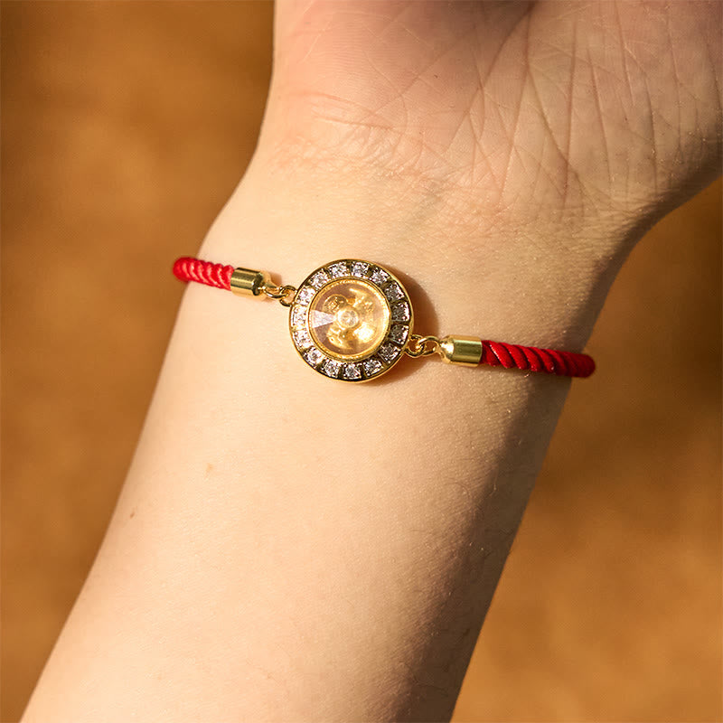 Copper Brass Feng Sheng Shui Qi Rotatable Windmill Red String Faith Braided Bracelet - Image 5