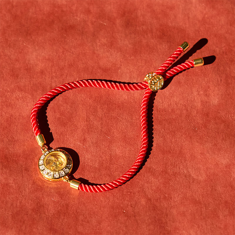 Copper Brass Feng Sheng Shui Qi Rotatable Windmill Red String Faith Braided Bracelet - Image 3