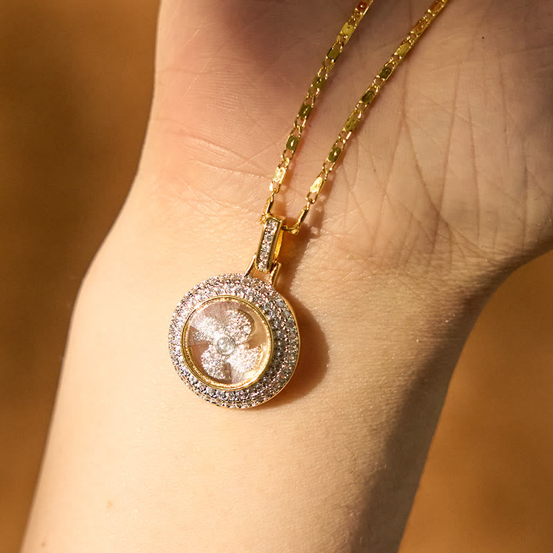 Gold plated Copper Brass Rotatable Windmill Fu Balance Necklace Pendant - Image 4