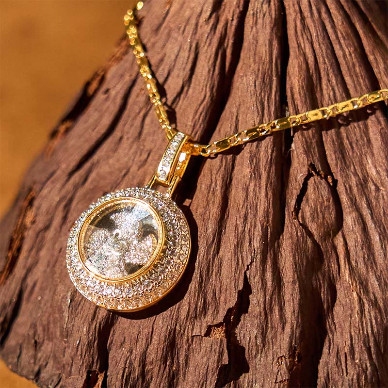 Gold plated Copper Brass Rotatable Windmill Fu Balance Necklace Pendant - Image 5