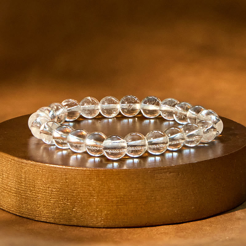 Natural White Crystal Clarity Meditation Bracelet