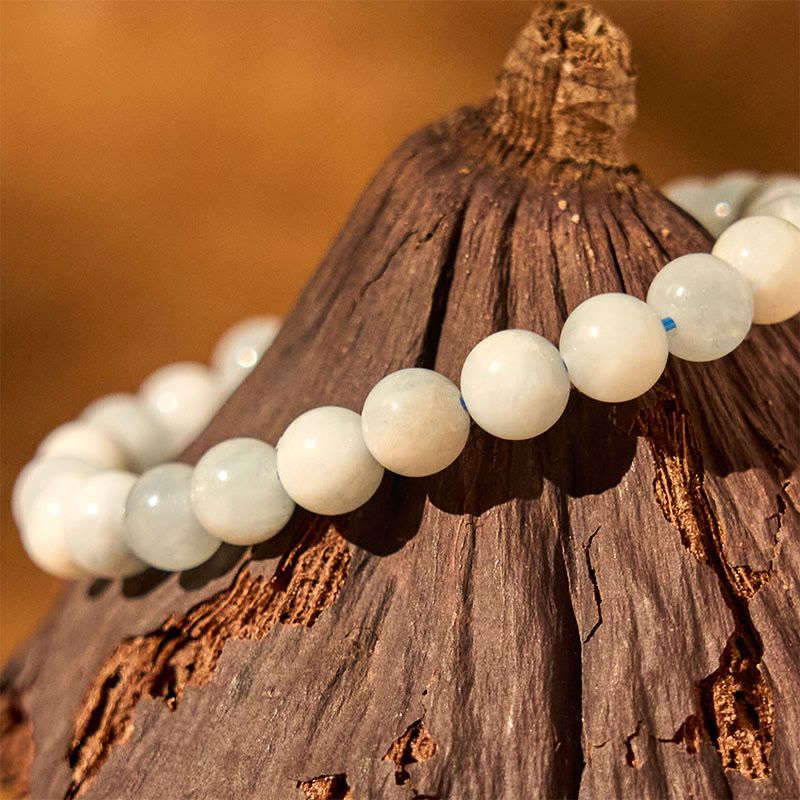 Natural Aquamarine Healing Bead Bracelet - Image 3