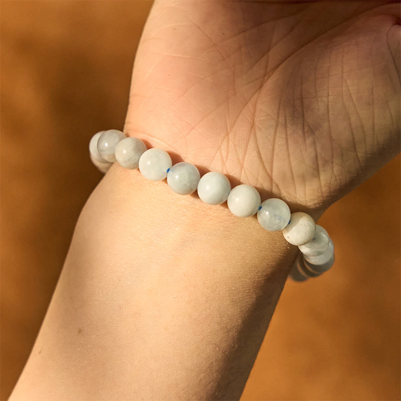 Natural Aquamarine Healing Bead Bracelet - Image 4