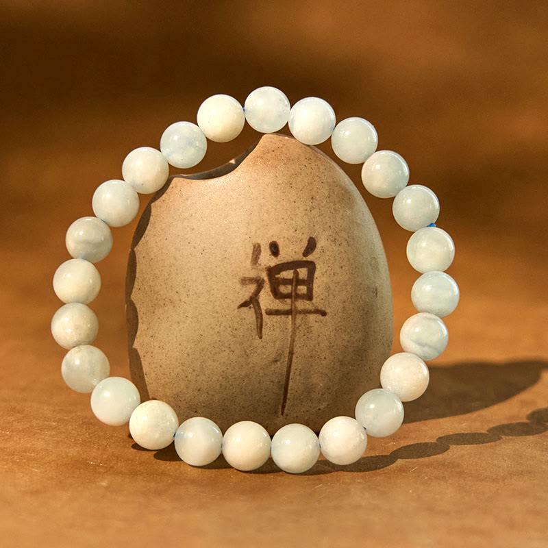 Natural Aquamarine Healing Bead Bracelet - Image 2