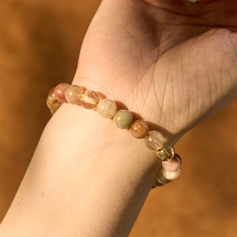 Natural Multicolored Rutilated Quartz Spiritual Growth Bracelet - Image 4