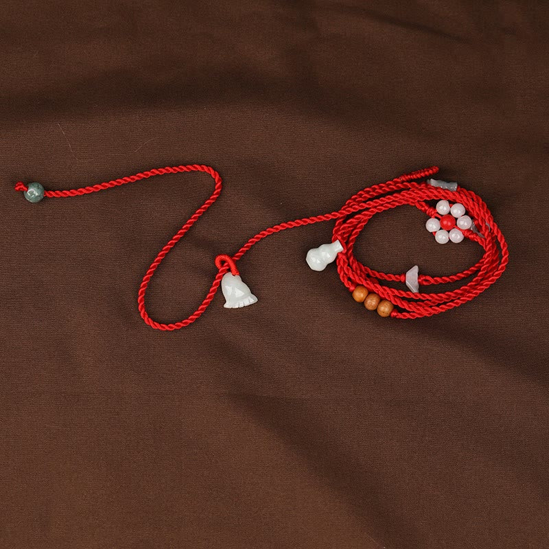 Chinese Zodiac Peach Wood Blessing Red String Belly Chain - Image 14