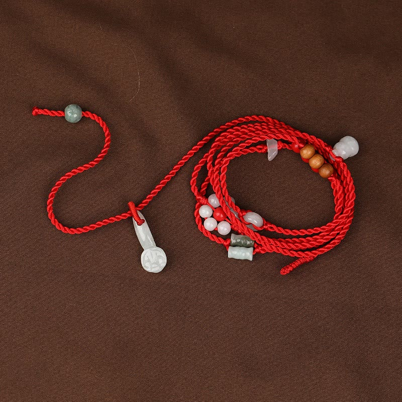 Chinese Zodiac Peach Wood Blessing Red String Belly Chain - Image 16