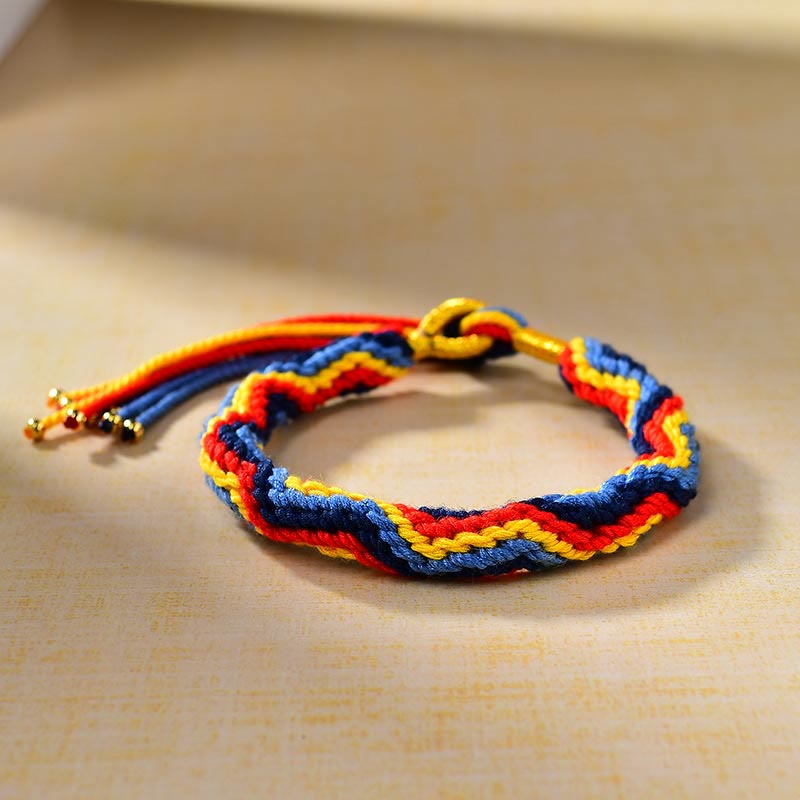 Tibetan Hand-woven Colored Rope Luck Bracelet - Image 3