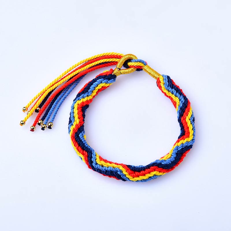 Tibetan Hand-woven Colored Rope Luck Bracelet - Image 5