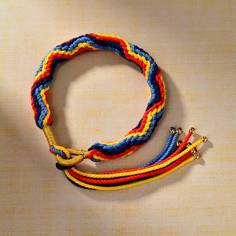 Tibetan Hand-woven Colored Rope Luck Bracelet - Image 4