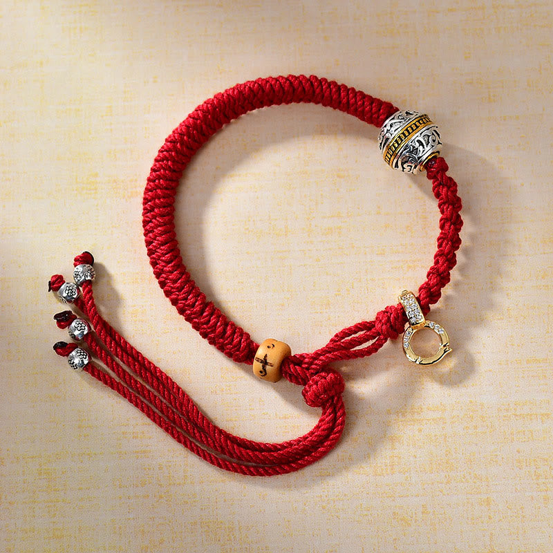 Tibetan Red Rope Diamond Knot Luck Braided Bracelet