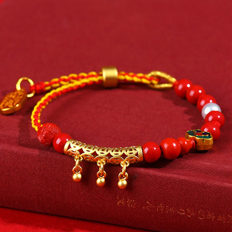 Cinnabar Red String Bell Ruyi Brand Calm Bracelet