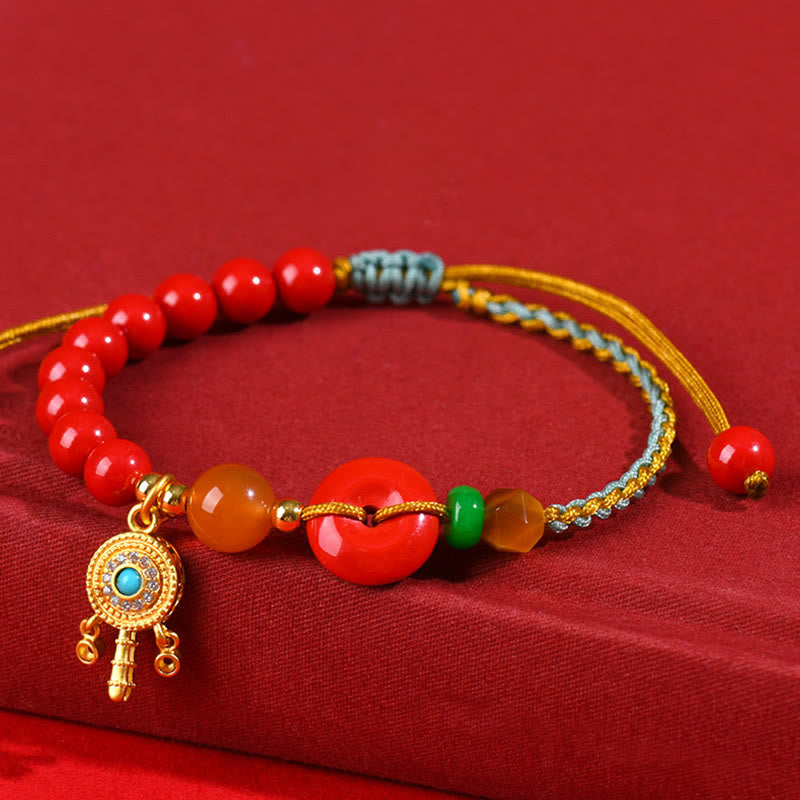 Cinnabar String Peace Buckle Blessing Bracelet