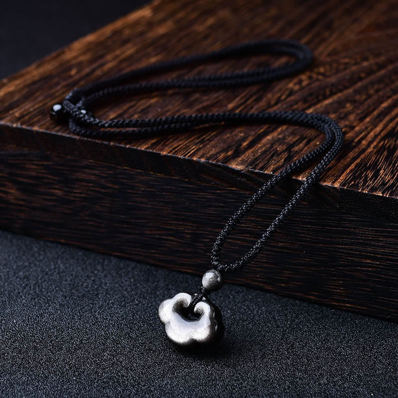 Natural Silver Sheen Obsidian Auspicious Clouds Protection Soothing Necklace Pendant - Image 7