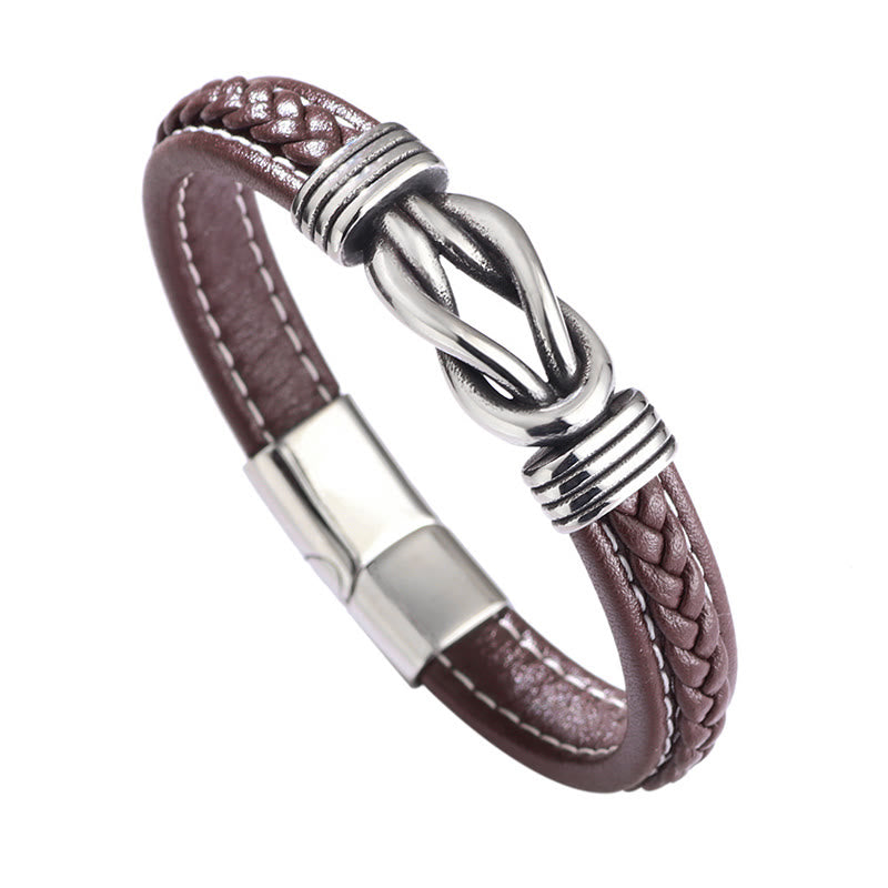 Fashion Titanium Steel Leather Strengthen Bracelet - Image 2
