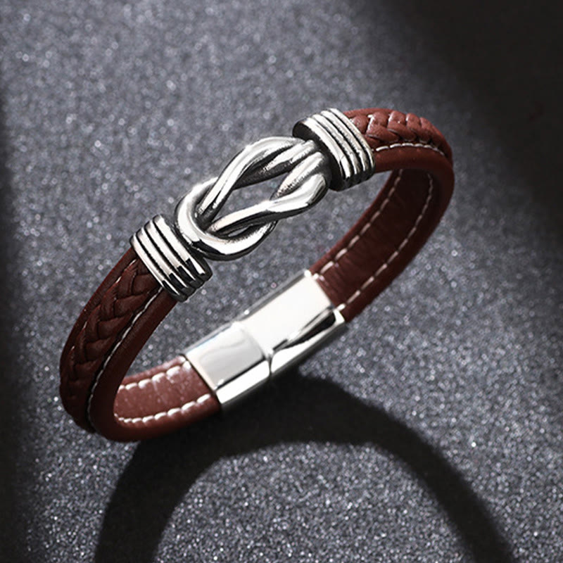 Fashion Titanium Steel Leather Strengthen Bracelet