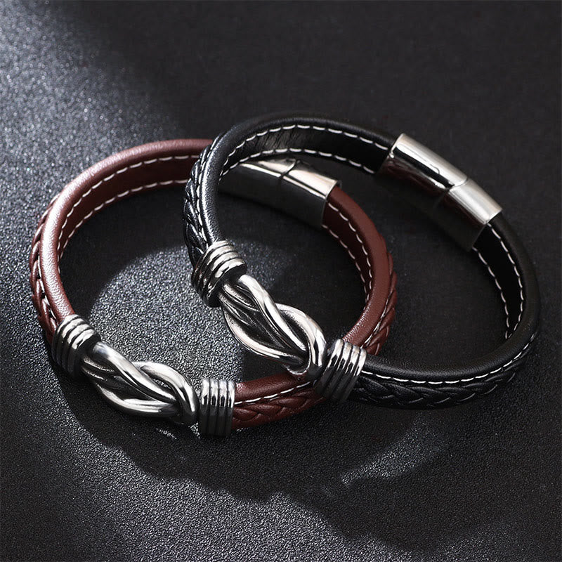 Fashion Titanium Steel Leather Strengthen Bracelet - Image 4