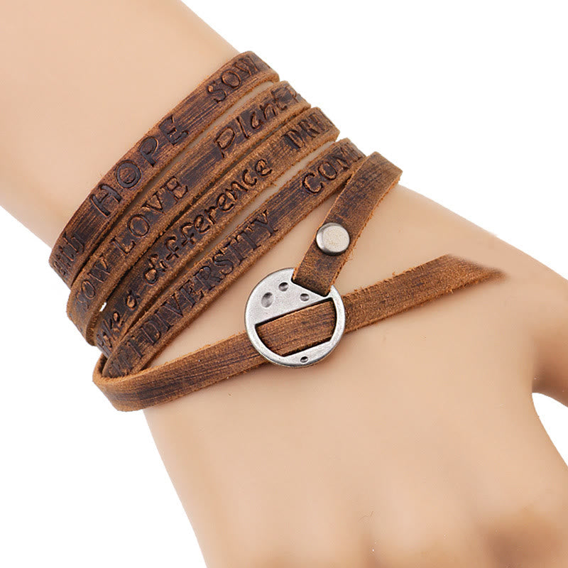 Vintage Multi-layer Leather Buckle Confidence Bracelet - Image 4