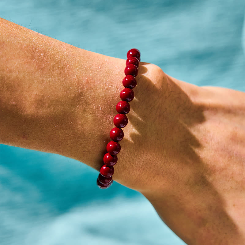 Natural Cinnabar Beads Pixiu Blessing Bracelet - Image 8