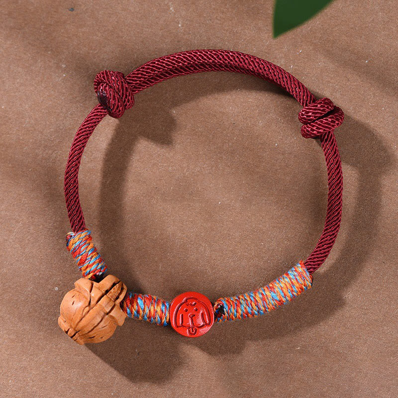 Handmade Chinese Zodiac Red String Peach Pit Cinnabar Luck Bracelet - Image 27