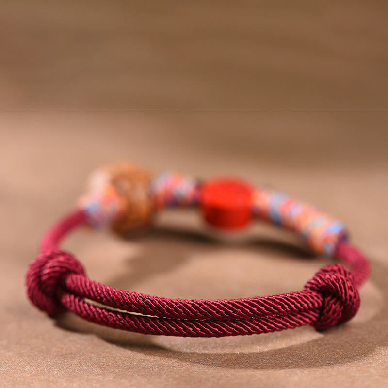 Handmade Chinese Zodiac Red String Peach Pit Cinnabar Luck Bracelet - Image 14