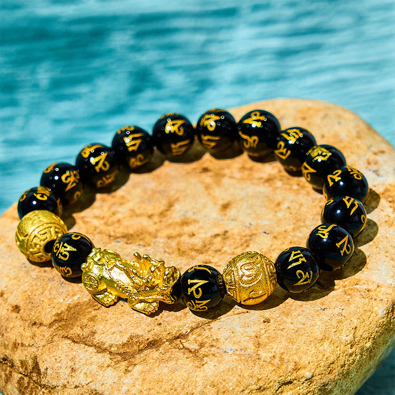 FengShui PiXiu Obsidian Wealth Bracelet