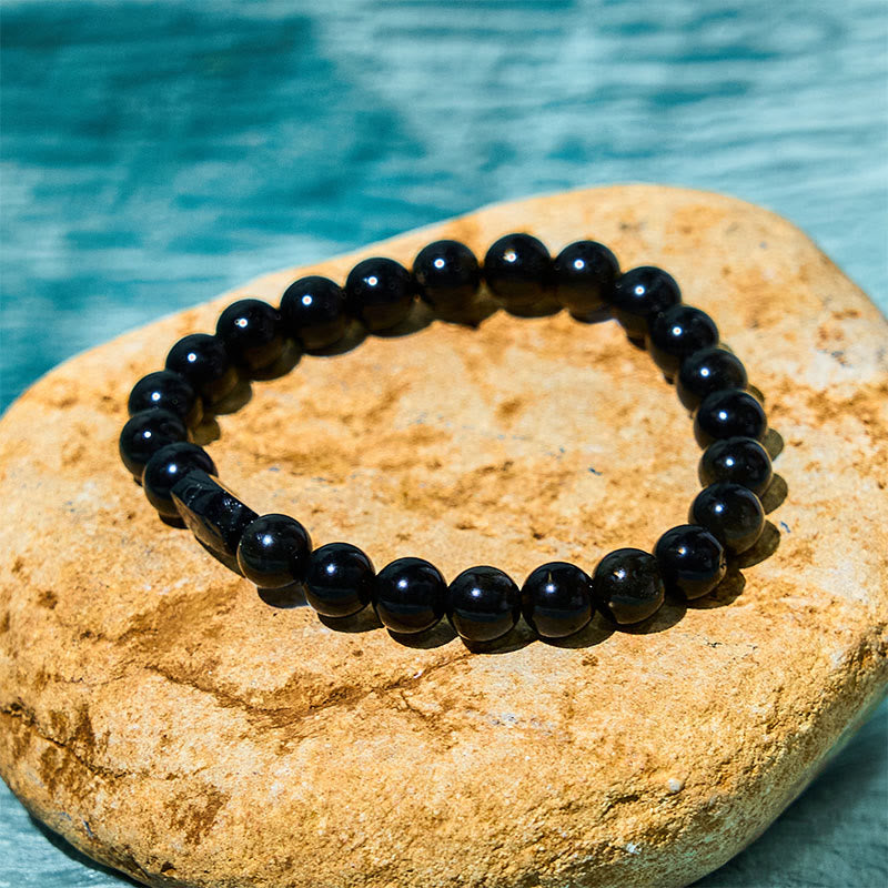 Gold Sheen Obsidian Black Tourmaline Wealth Bracelet