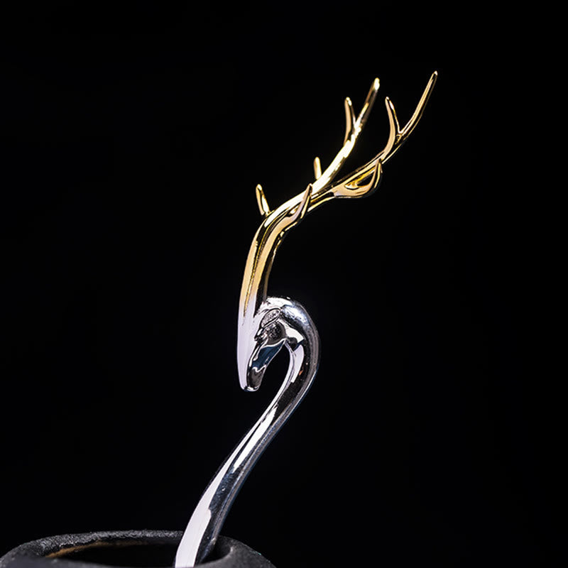 925 Sterling Silver Deer Antler Protection Hairpin - Image 4