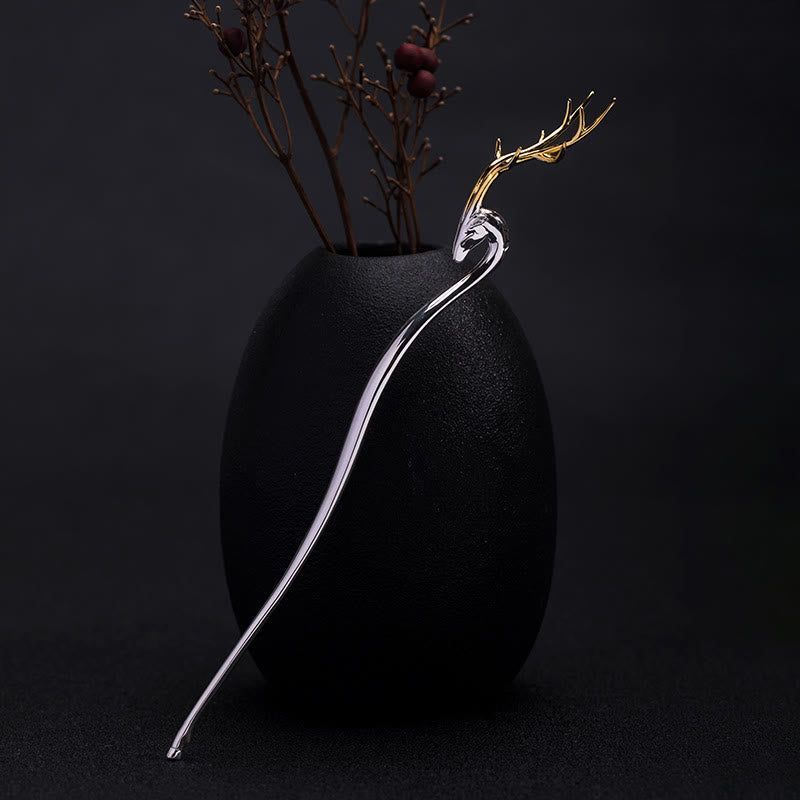 925 Sterling Silver Deer Antler Protection Hairpin