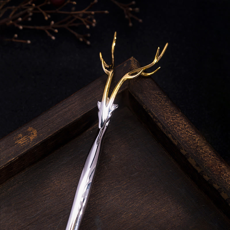 925 Sterling Silver Deer Antler Protection Hairpin - Image 5