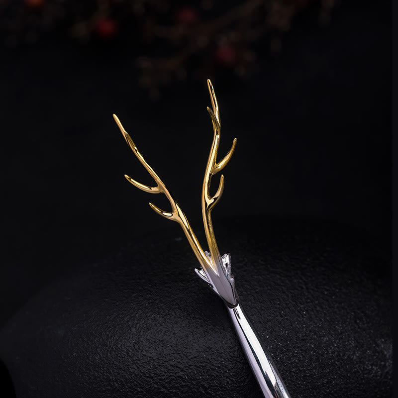925 Sterling Silver Deer Antler Protection Hairpin - Image 7