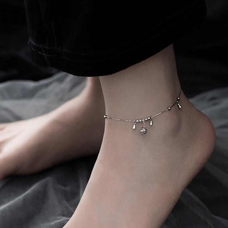 925 Sterling Silver Antiquity Bell Protection Anklet