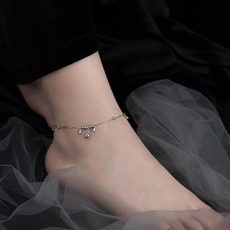 925 Sterling Silver Antiquity Bell Protection Anklet - Image 4