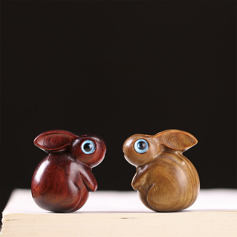 Small Leaf Red Sandalwood Green Sandalwood Lucky Mini Rabbit Relaxation Decoration