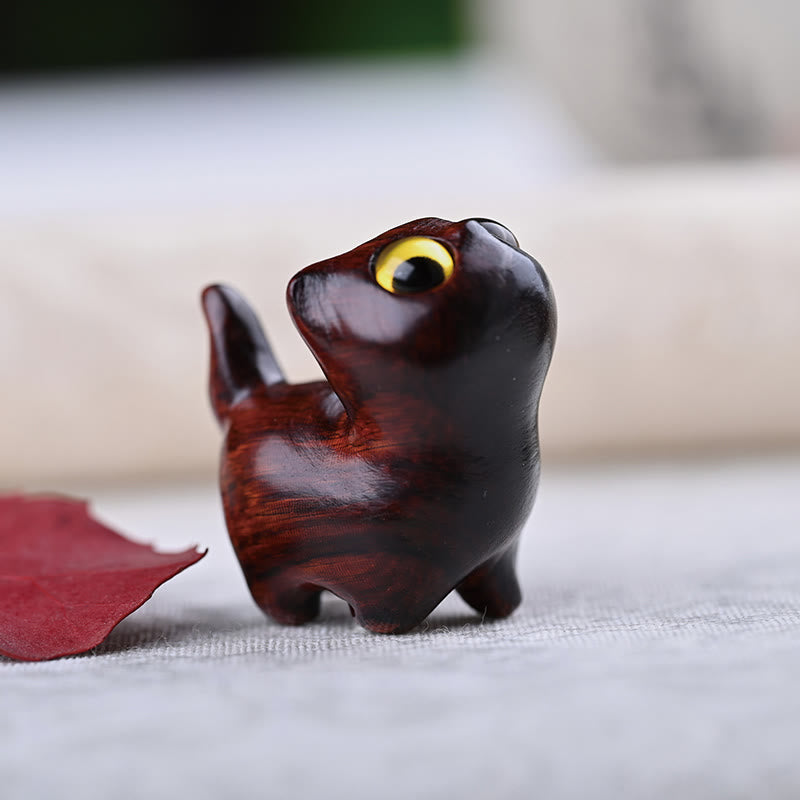 Green Sandalwood Ebony Wood Sandalwood Small Leaf Red Sandalwood Mini Lucky Cat Peace Decoration - Image 14