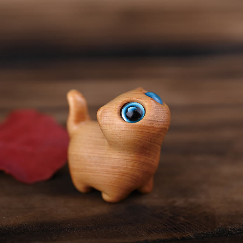 Green Sandalwood Ebony Wood Sandalwood Small Leaf Red Sandalwood Mini Lucky Cat Peace Decoration - Image 18