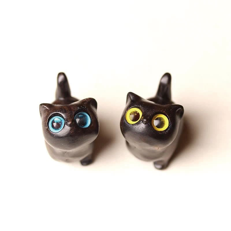 Green Sandalwood Ebony Wood Sandalwood Small Leaf Red Sandalwood Mini Lucky Cat Peace Decoration - Image 35
