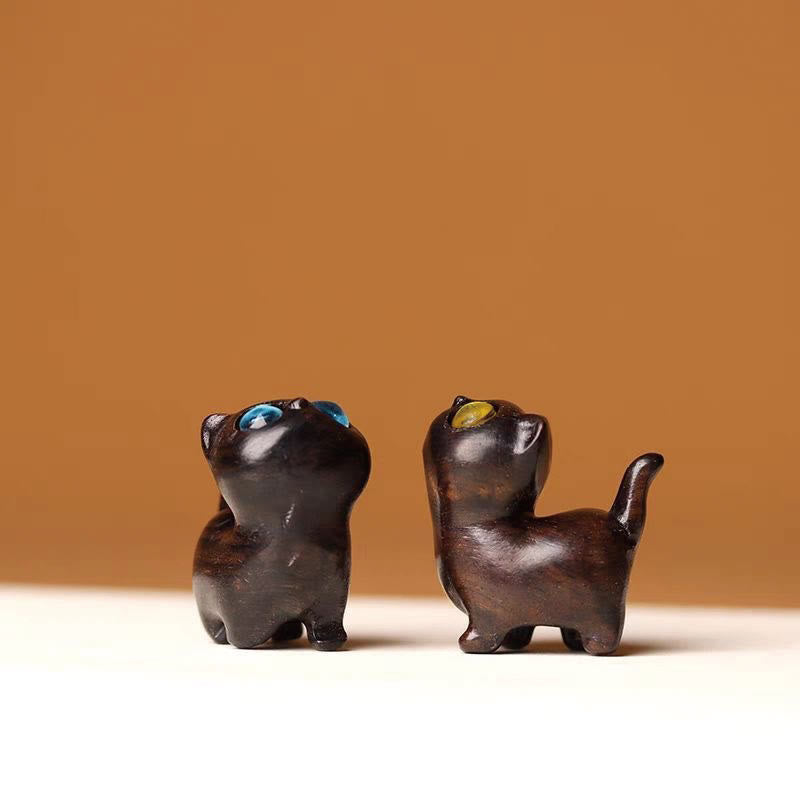 Green Sandalwood Ebony Wood Sandalwood Small Leaf Red Sandalwood Mini Lucky Cat Peace Decoration - Image 34