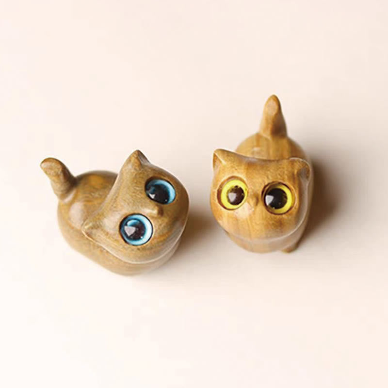 Green Sandalwood Ebony Wood Sandalwood Small Leaf Red Sandalwood Mini Lucky Cat Peace Decoration - Image 40